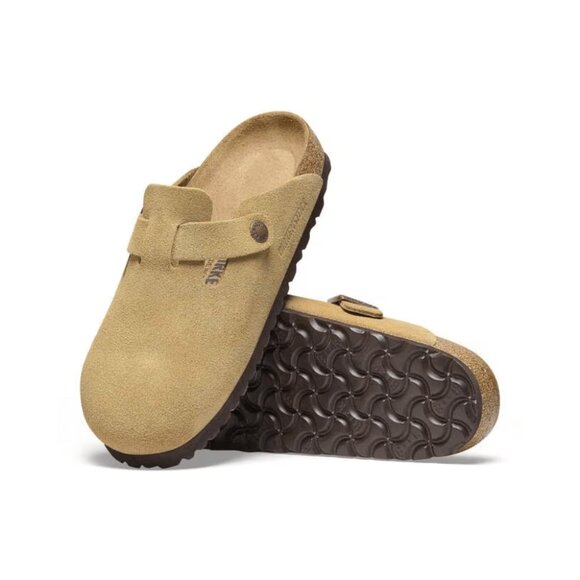 Birkenstock Boston BS Suede Unisex Sandals - Latte Cream main image 4